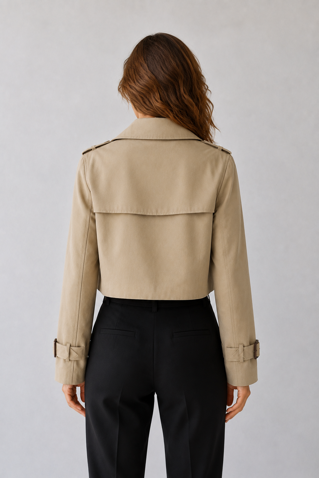 Gabardina Corta Vintage de Doble Botonadura