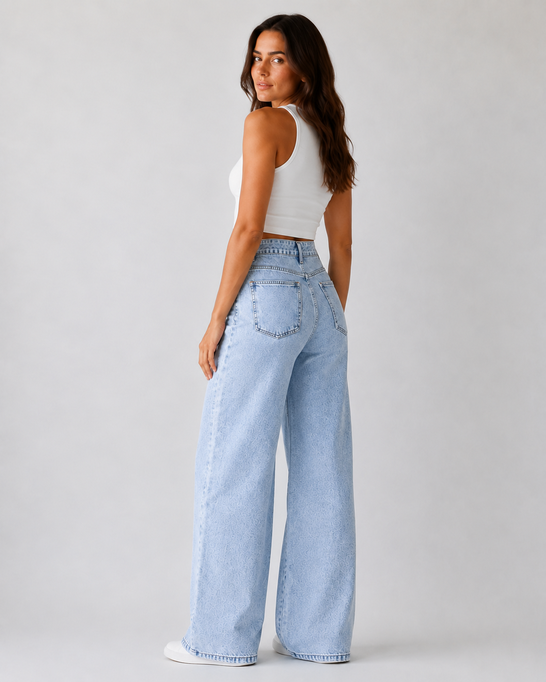 Vaqueros Anchos Rectos de Estilo Casual para Mujer