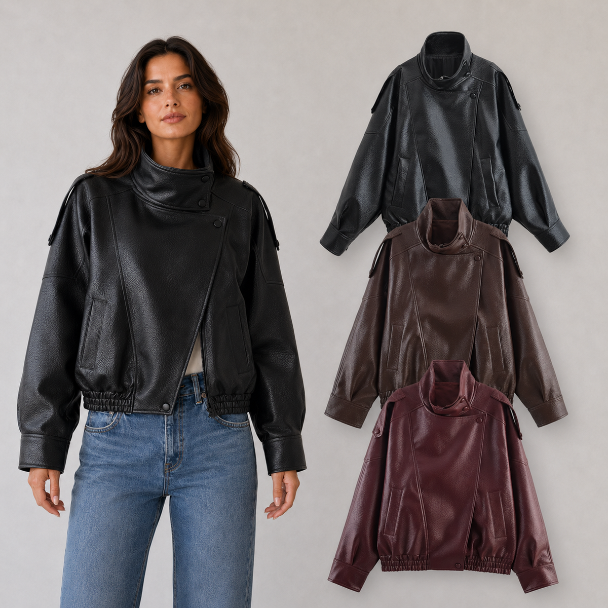 Chaqueta de Cuero para Mujer