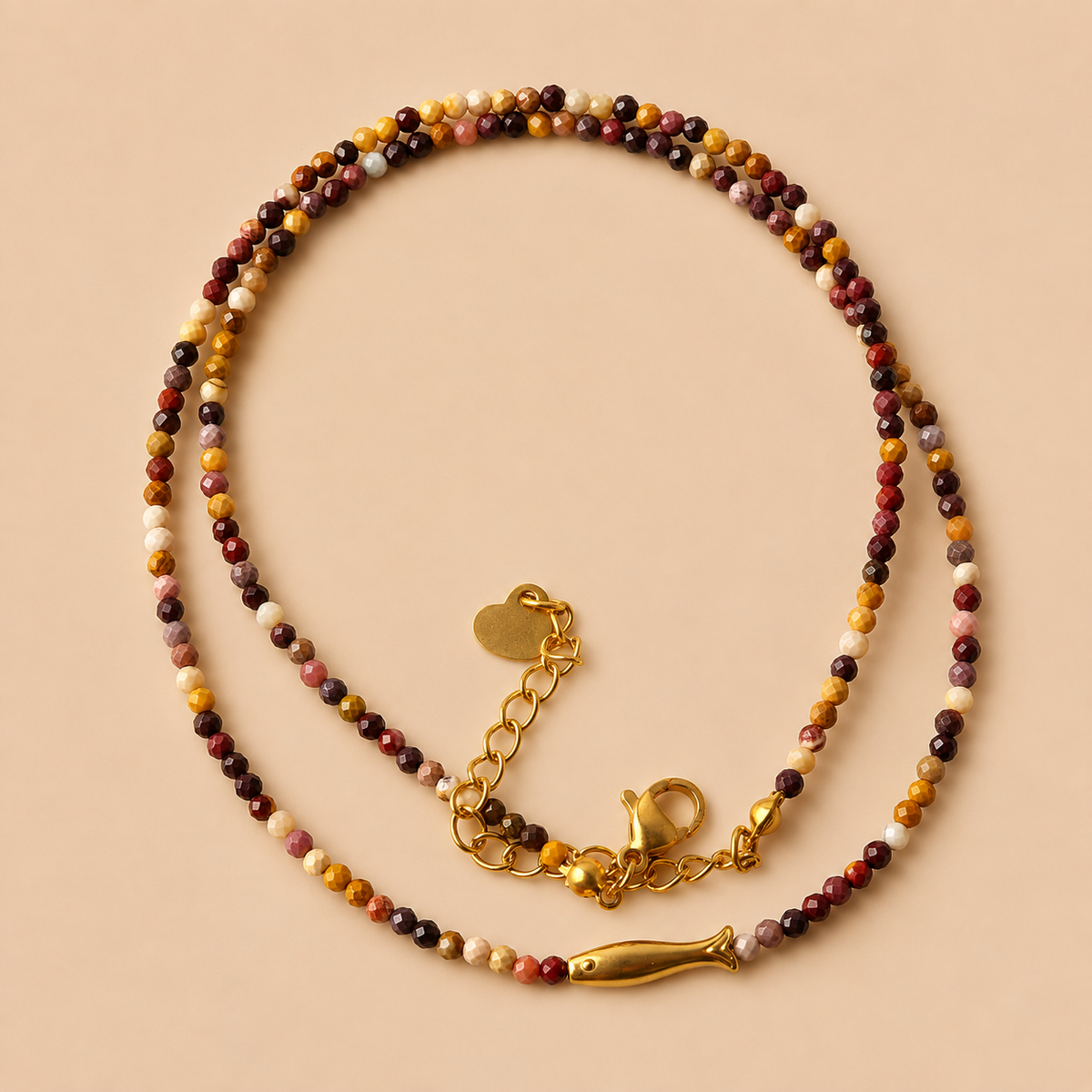 Collar de Bolitas de Colores con Colgante
