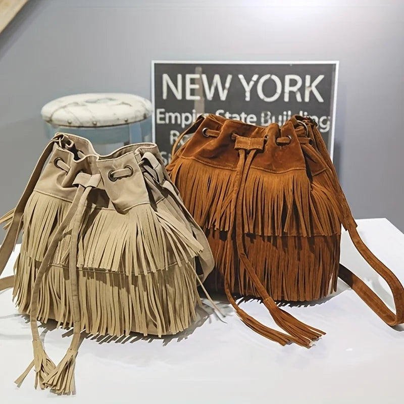 Bolso de borla esmerilada