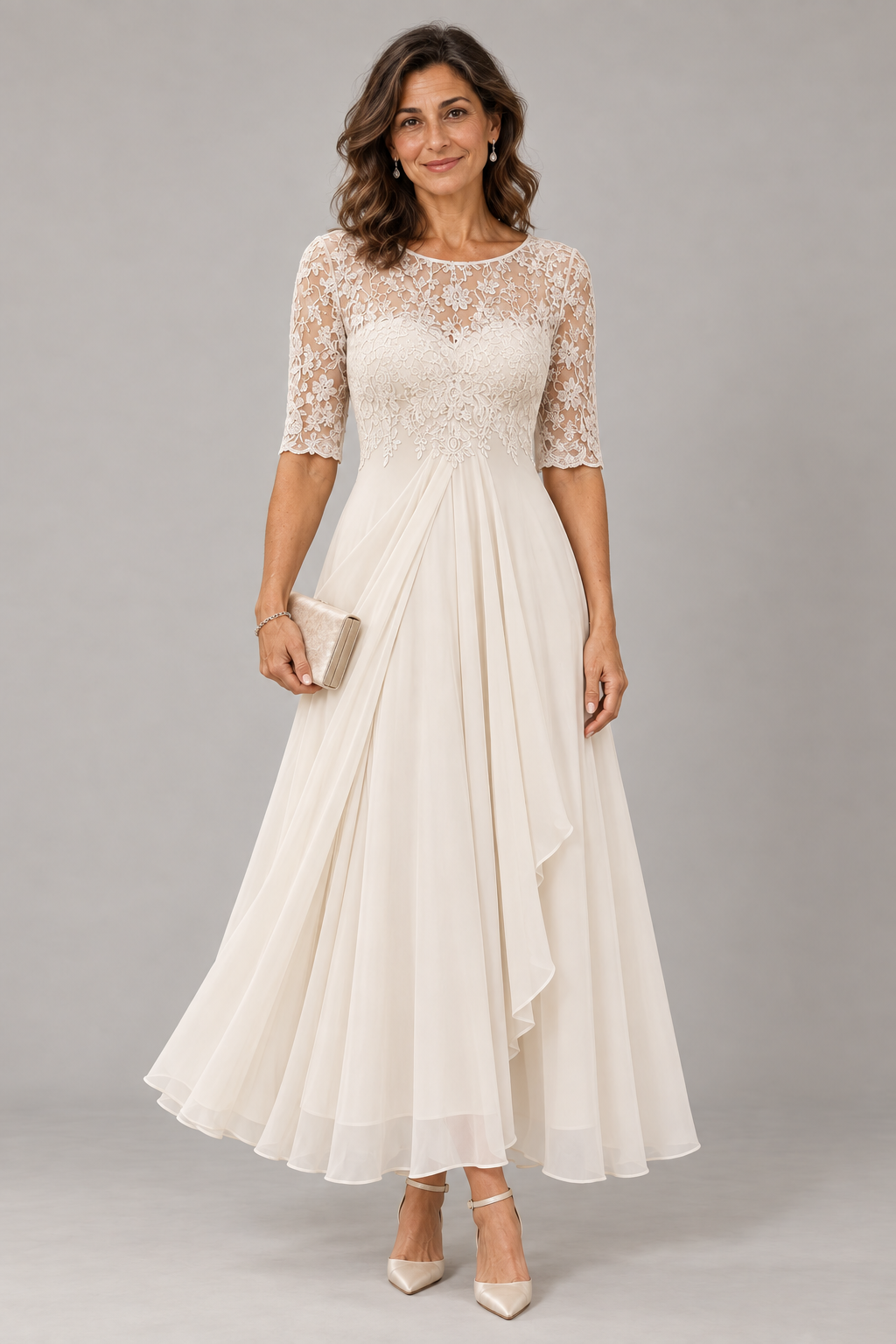 Abella | Vestido de encaje y gasa