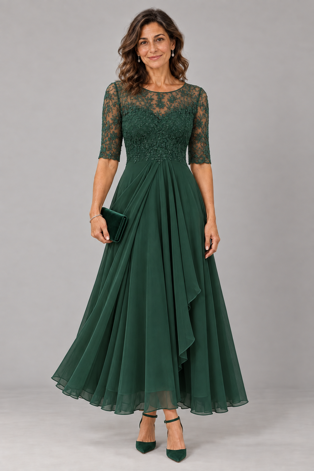 Abella | Vestido de encaje y gasa