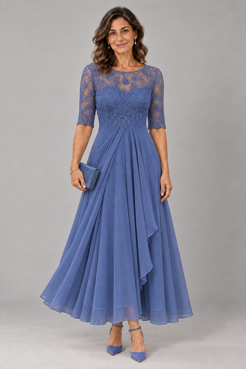 Abella | Vestido de encaje y gasa