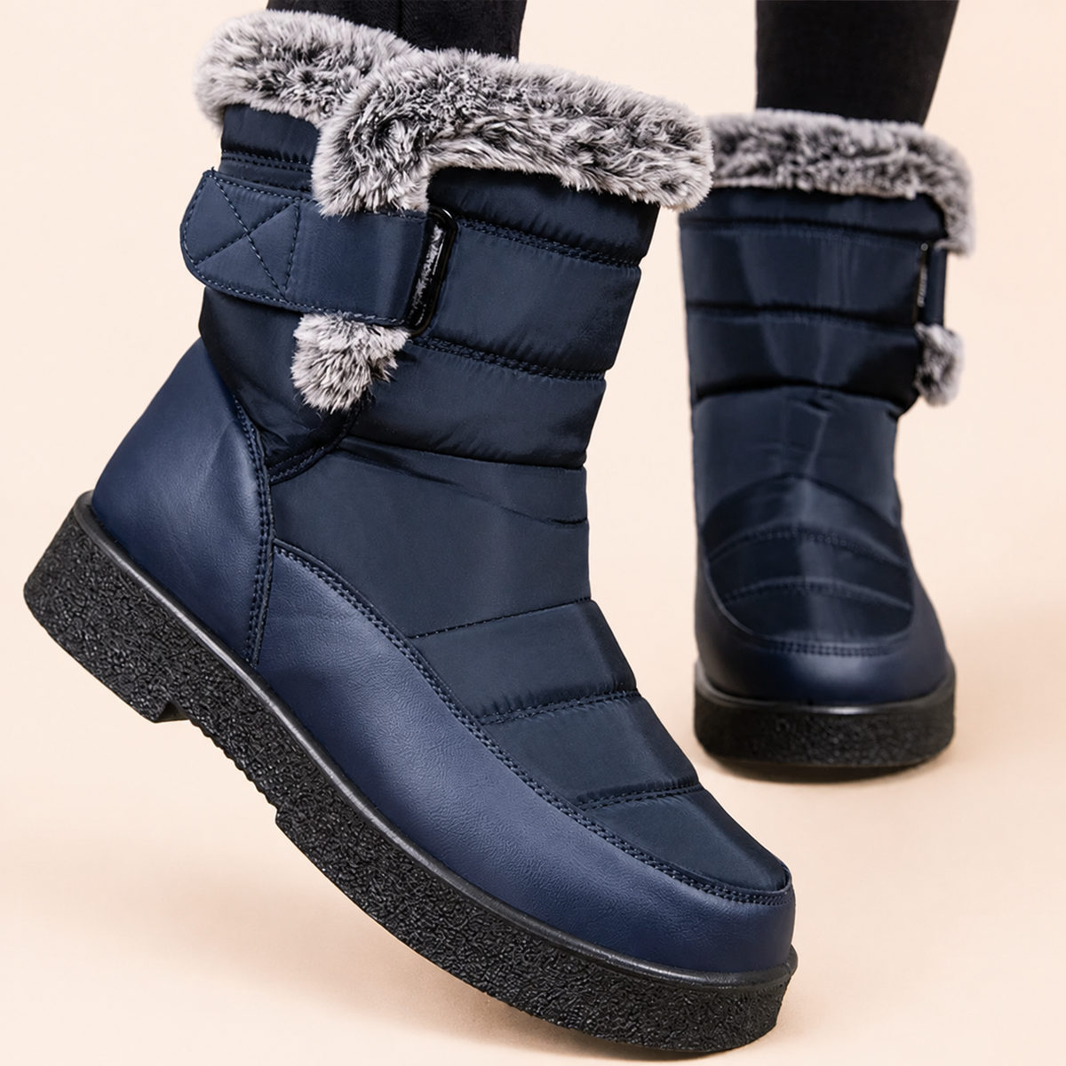 Botas de Nieve Impermeables Forradas de Pelo para Mujer