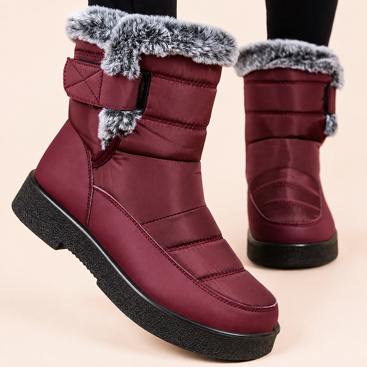 Botas de Nieve Impermeables Forradas de Pelo para Mujer
