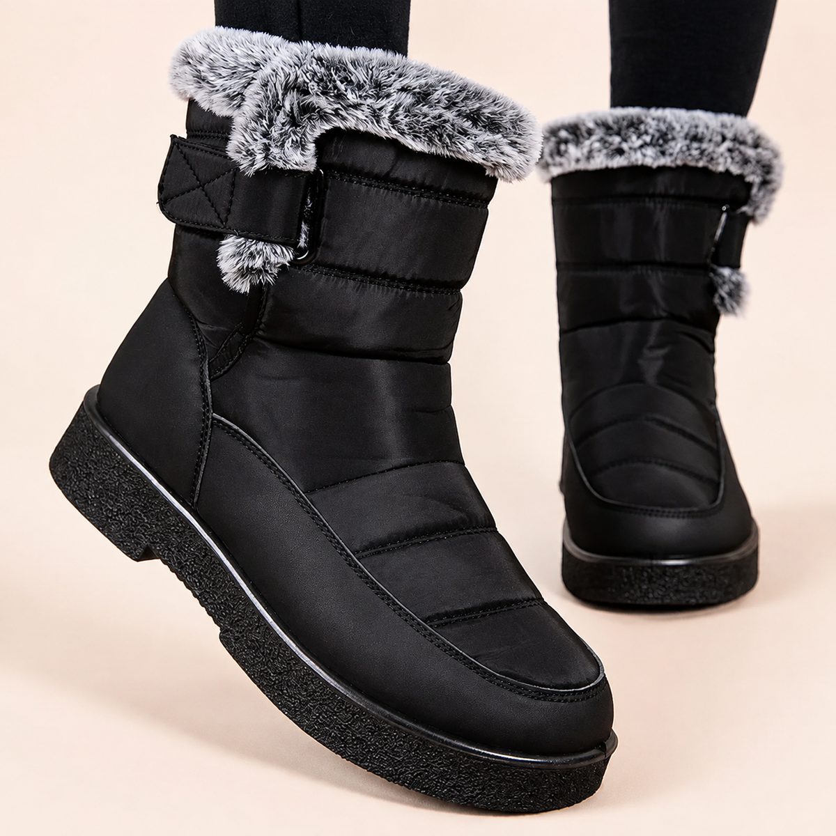 Botas de Nieve Impermeables Forradas de Pelo para Mujer