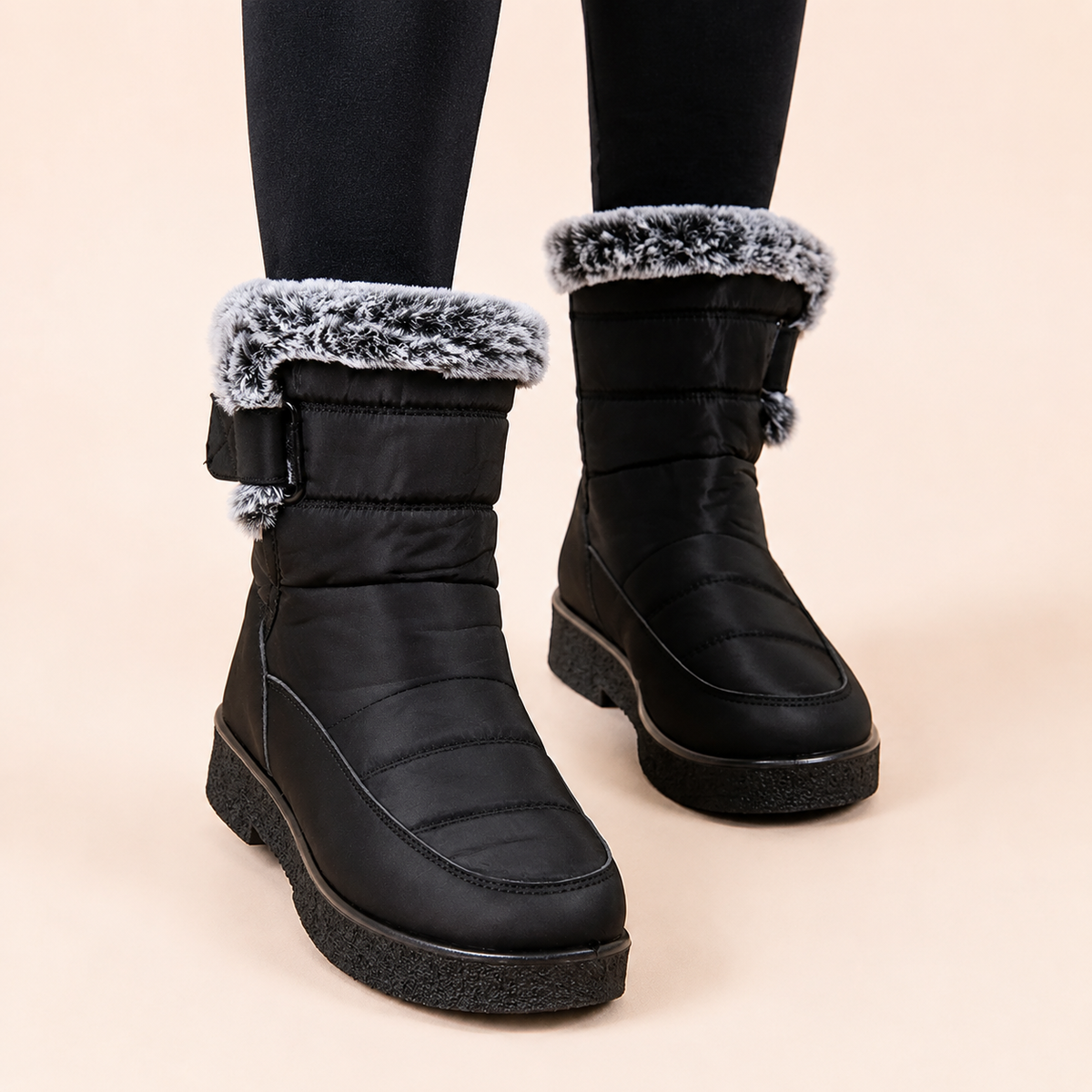 Botas de Nieve Impermeables Forradas de Pelo para Mujer