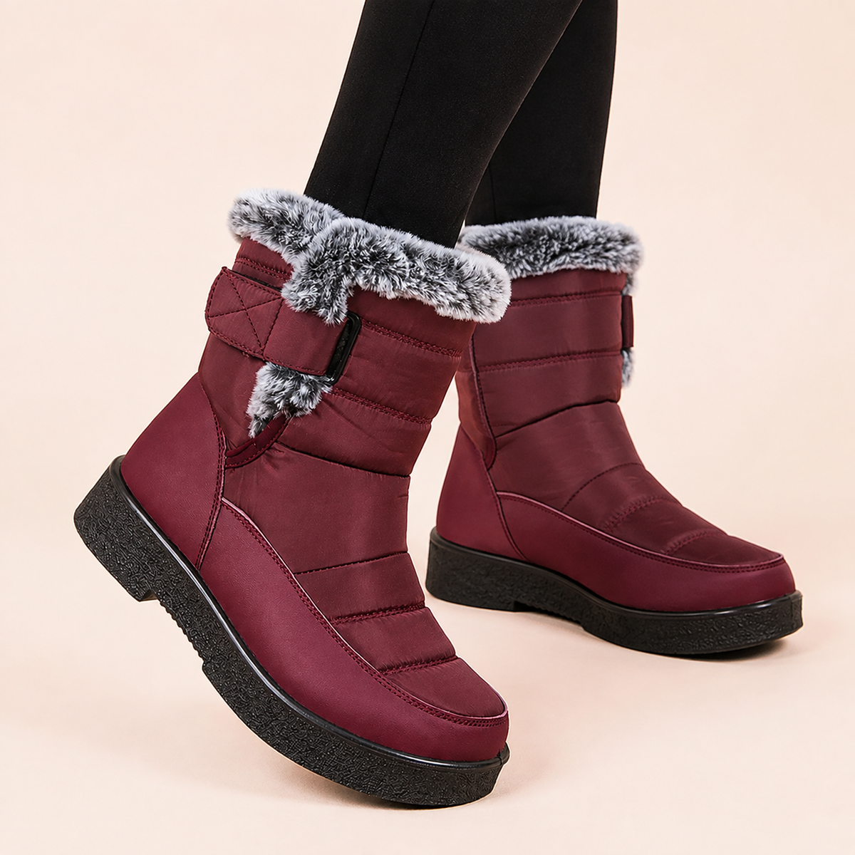 Botas de Nieve Impermeables Forradas de Pelo para Mujer
