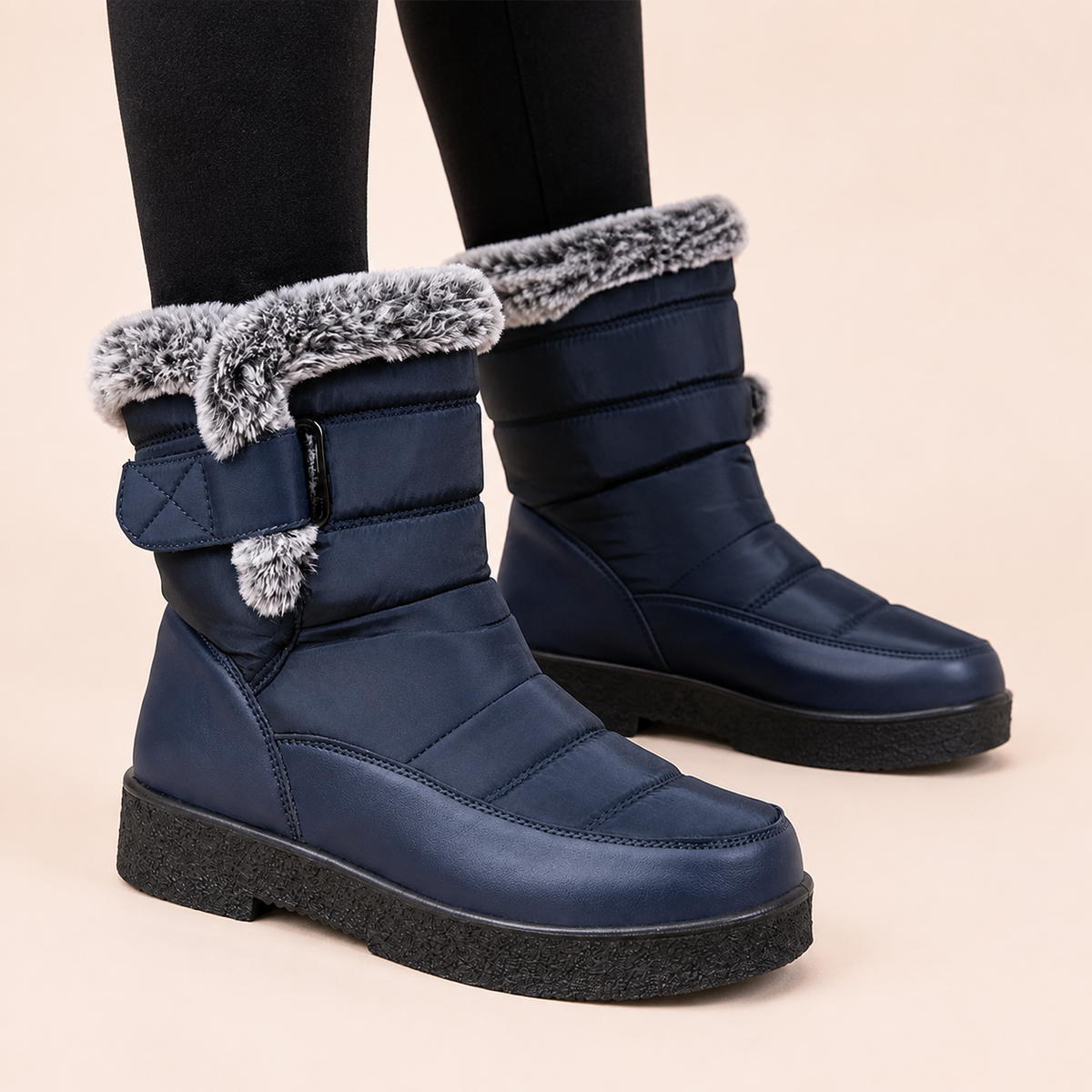 Botas de Nieve Impermeables Forradas de Pelo para Mujer