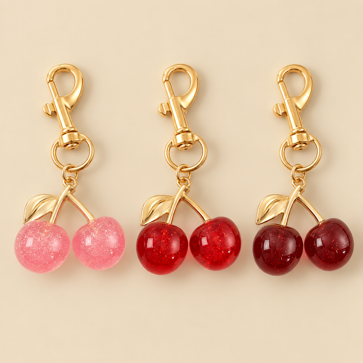 Llavero Cerezas Cristal
