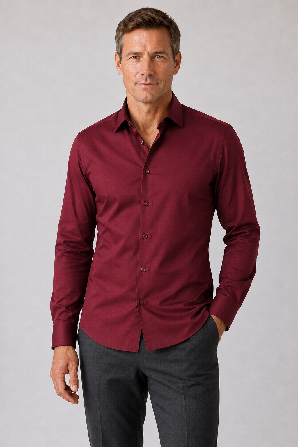 Camisa Manga Larga Antiarrugas Hombre