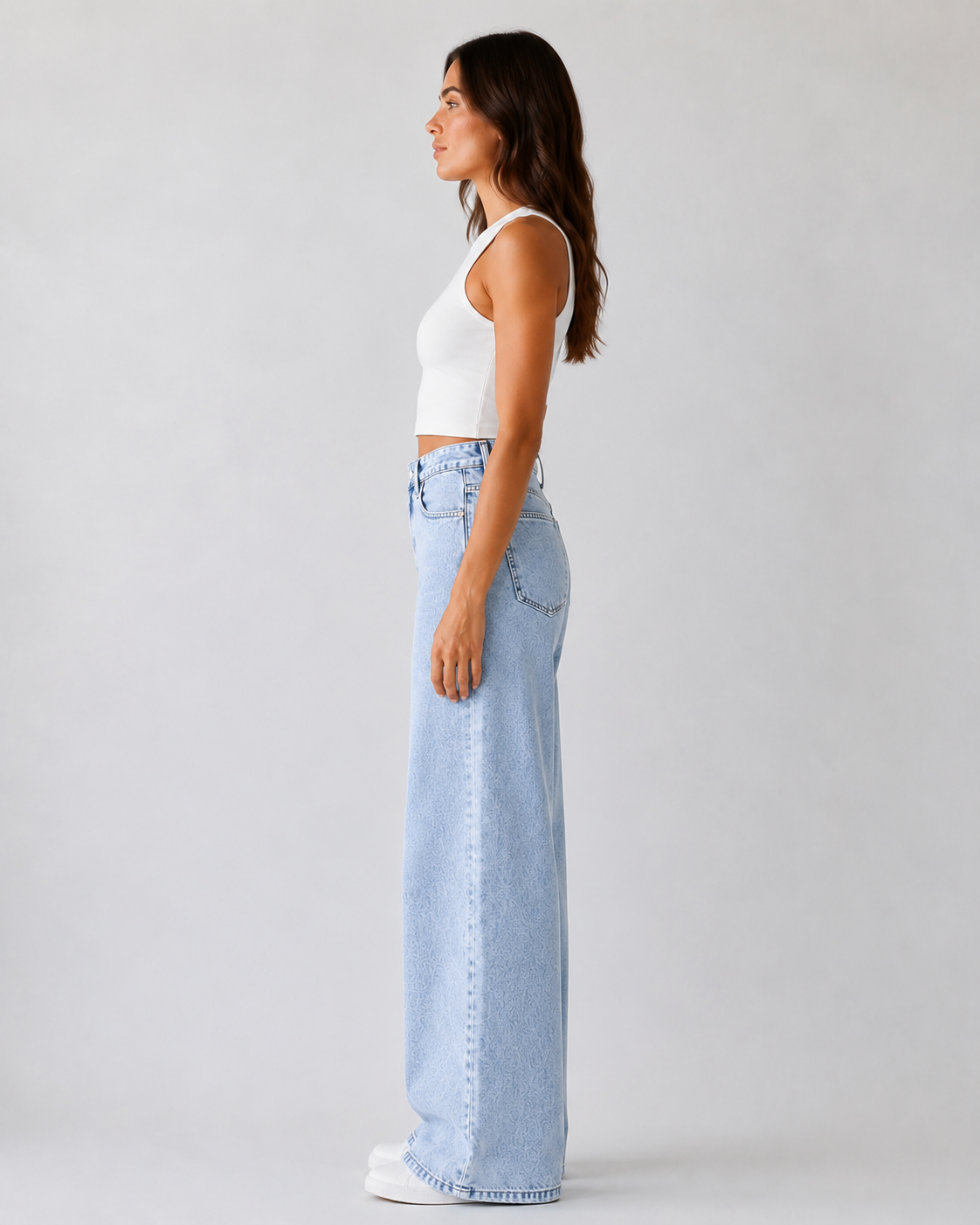 Vaqueros Anchos Rectos de Estilo Casual para Mujer