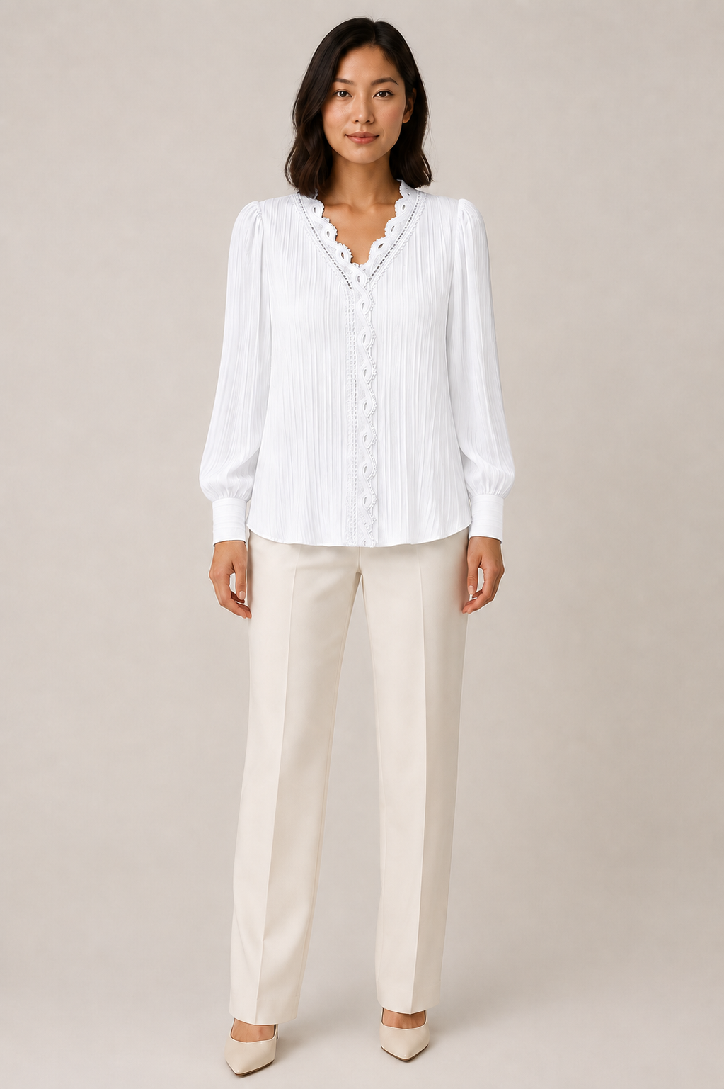 Camisa con Encaje Calado