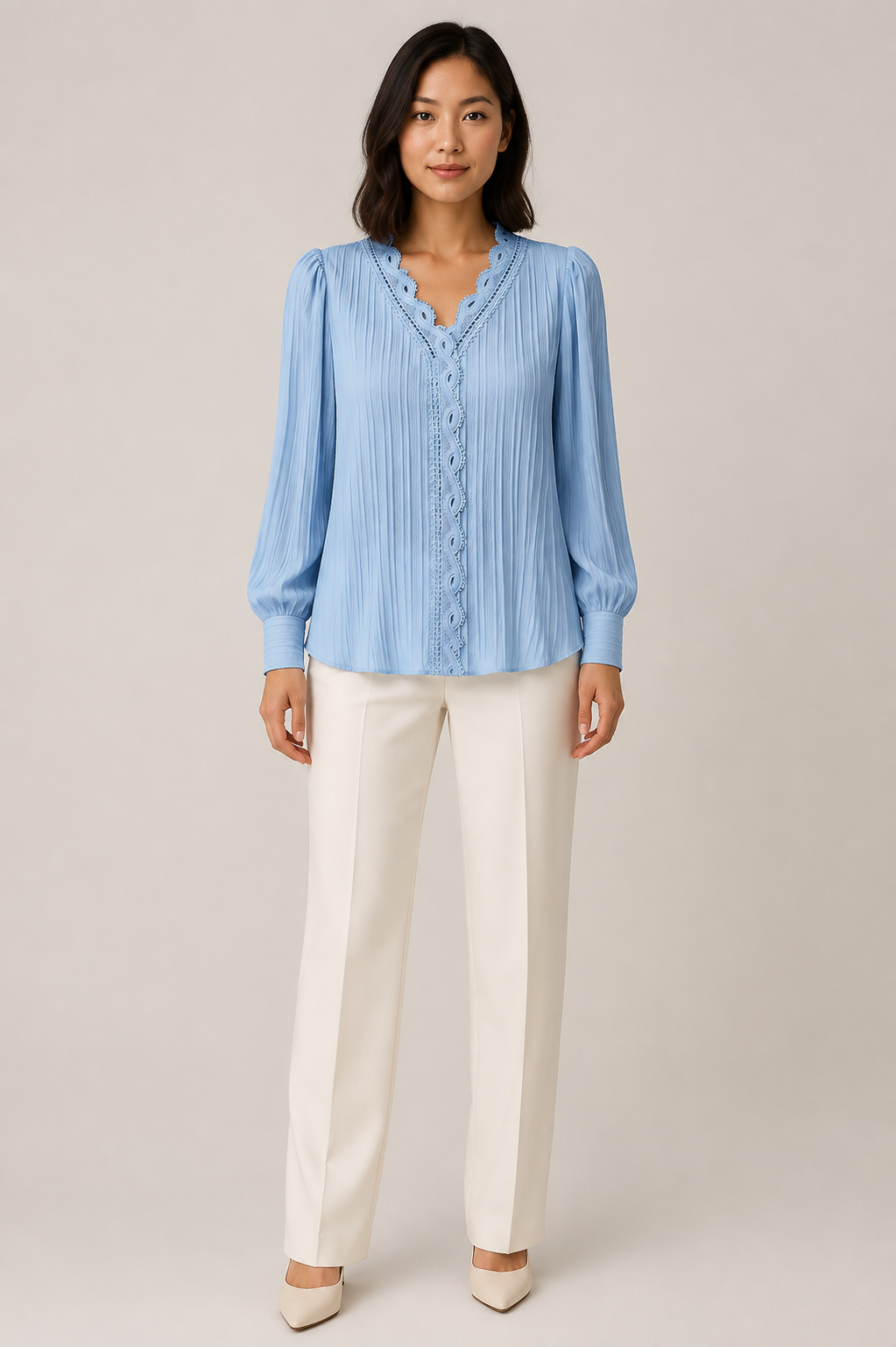 Camisa con Encaje Calado
