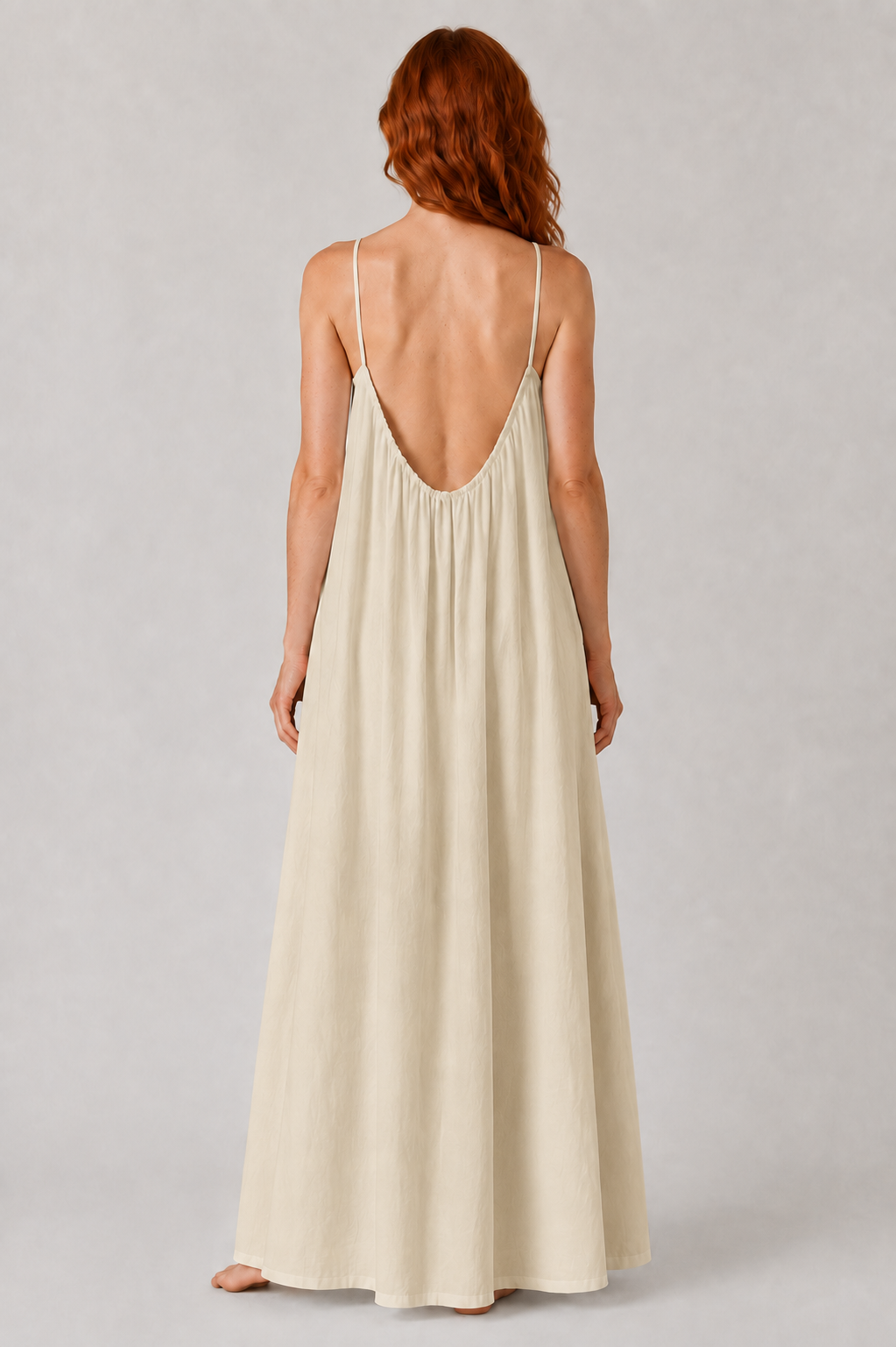 Vestido de Tirantes Finos Color Liso - Holgado