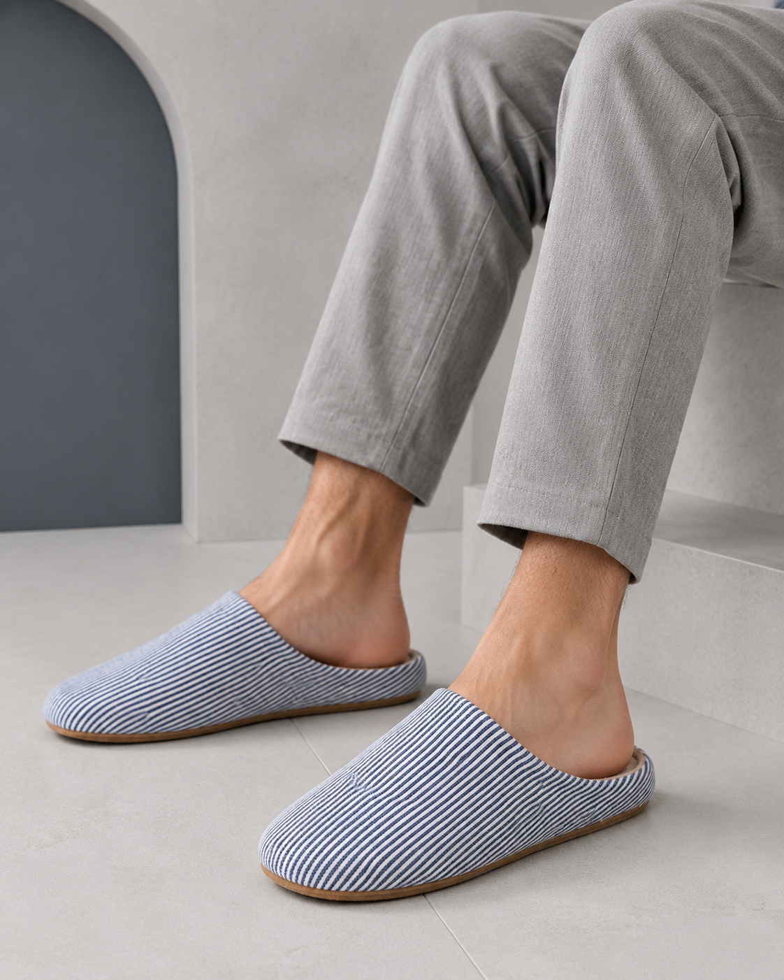 Zapatillas de Rayas Casa Hombre
